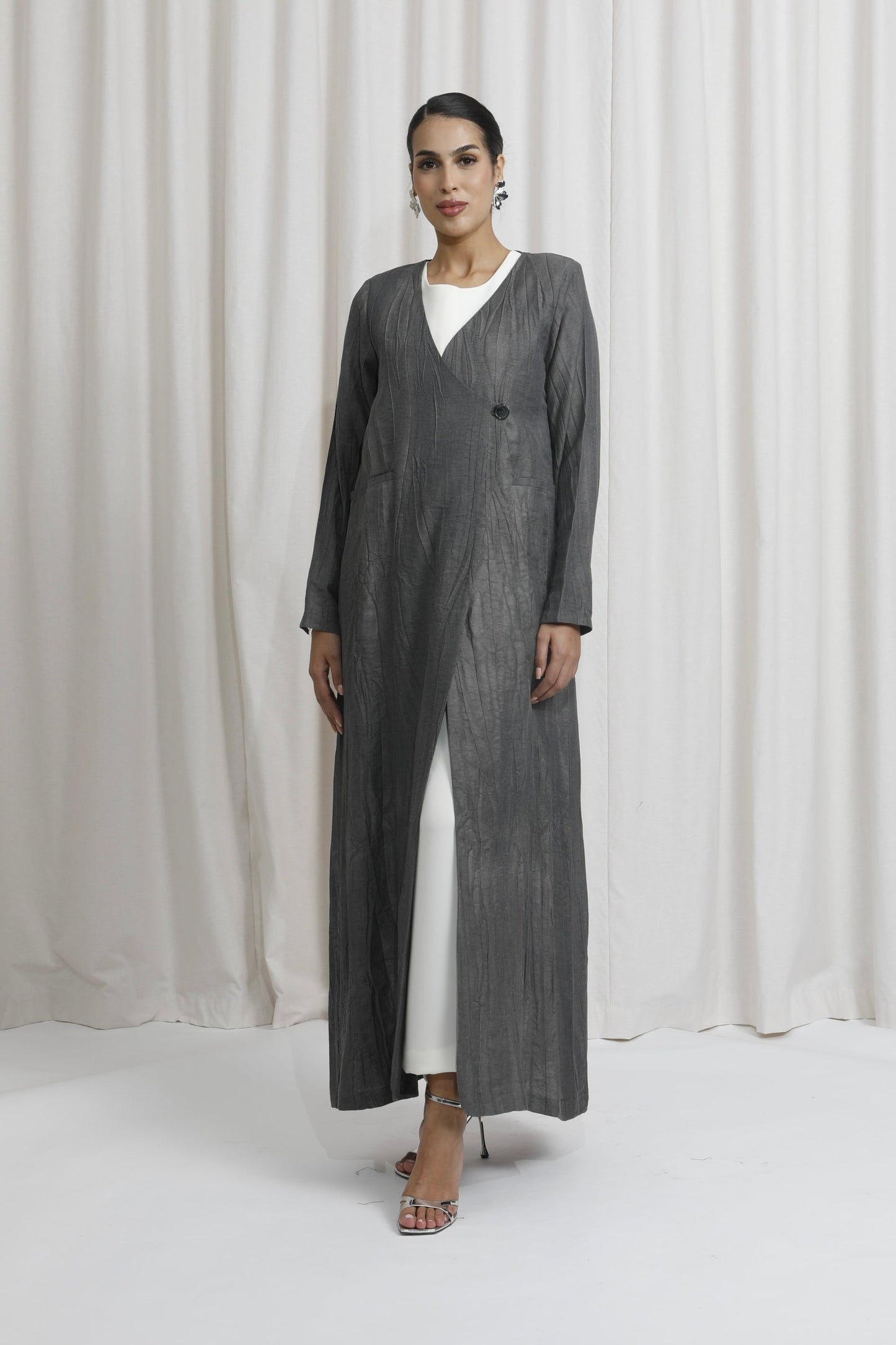 Side buttoned grey