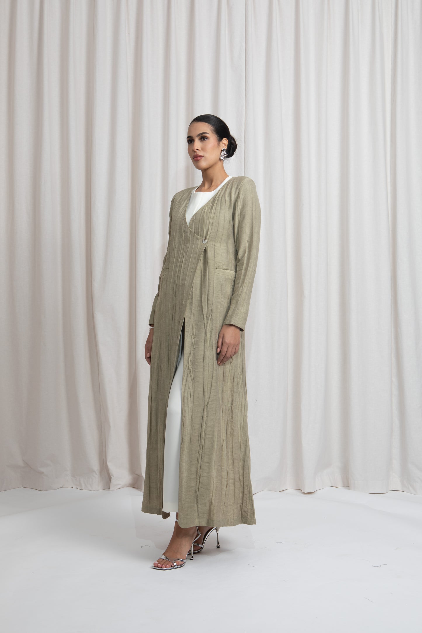 Side Buttoned beige