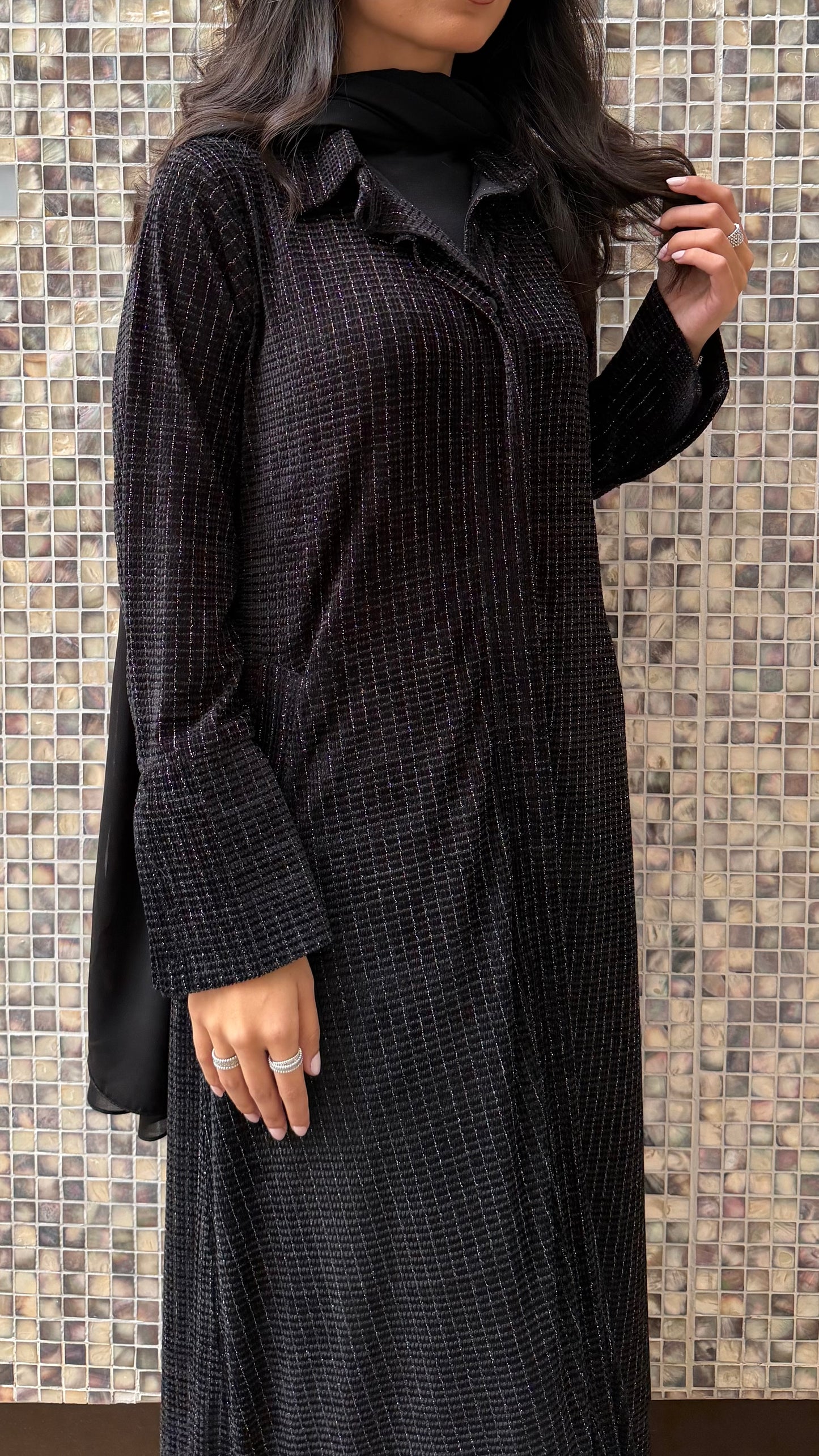 Shinny blouse abaya
