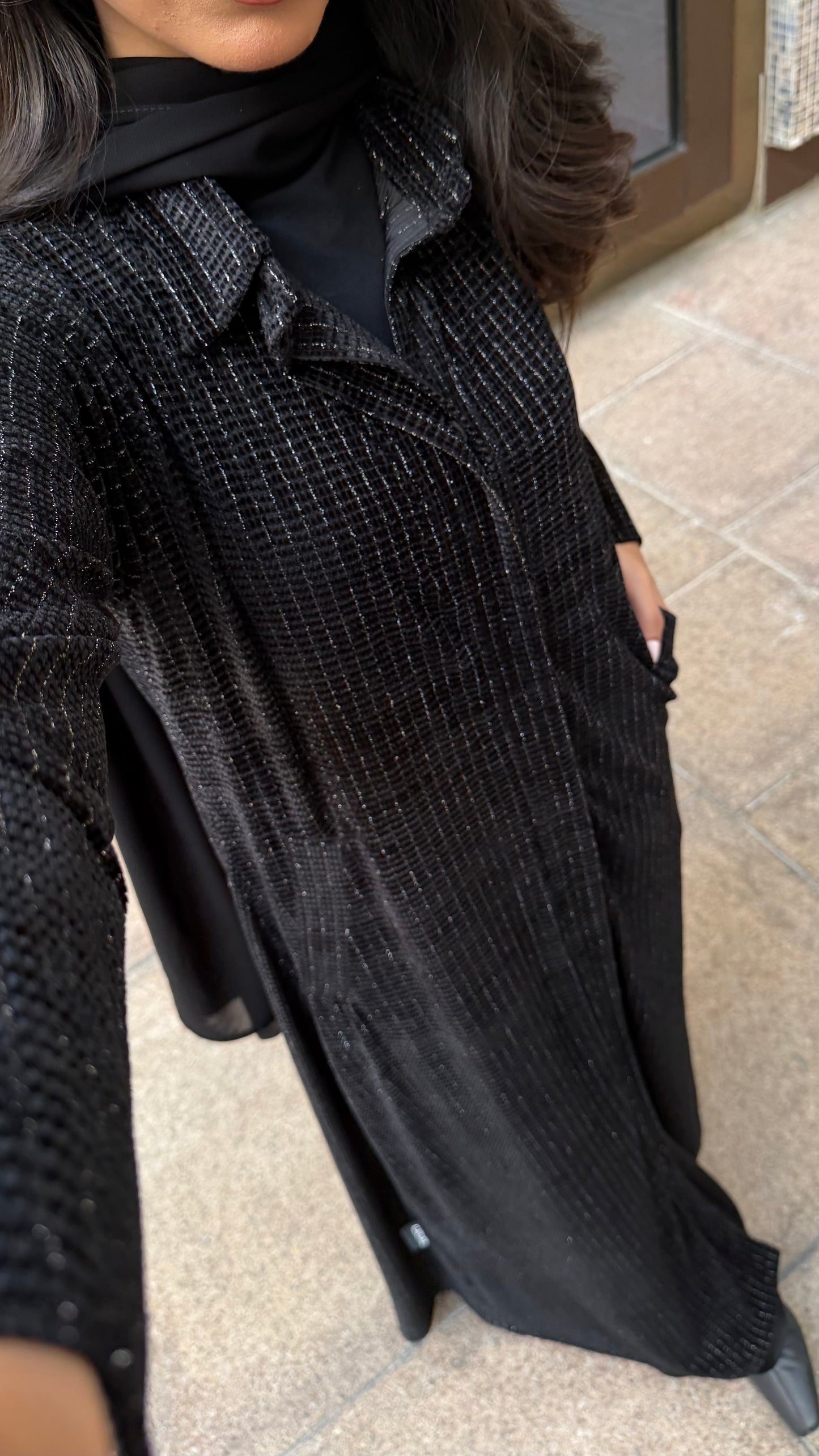 Shinny blouse abaya