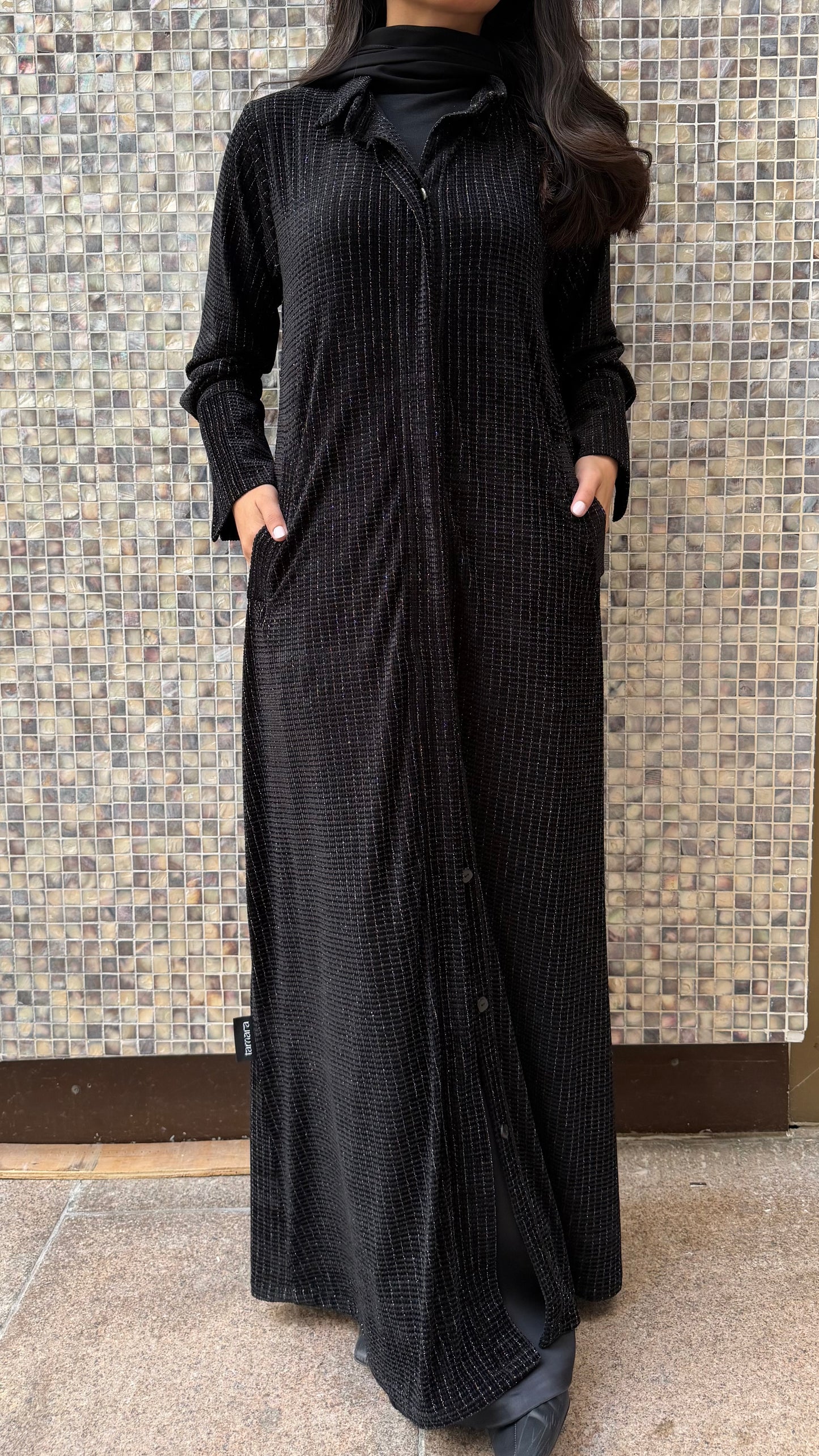 Shinny blouse abaya