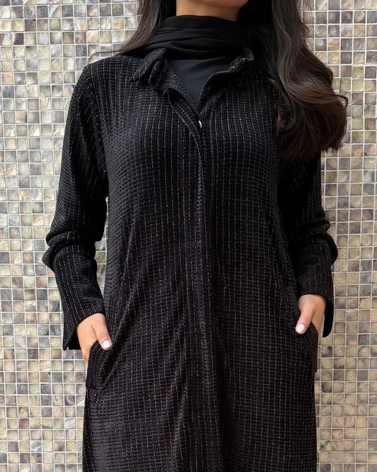 Shinny blouse abaya