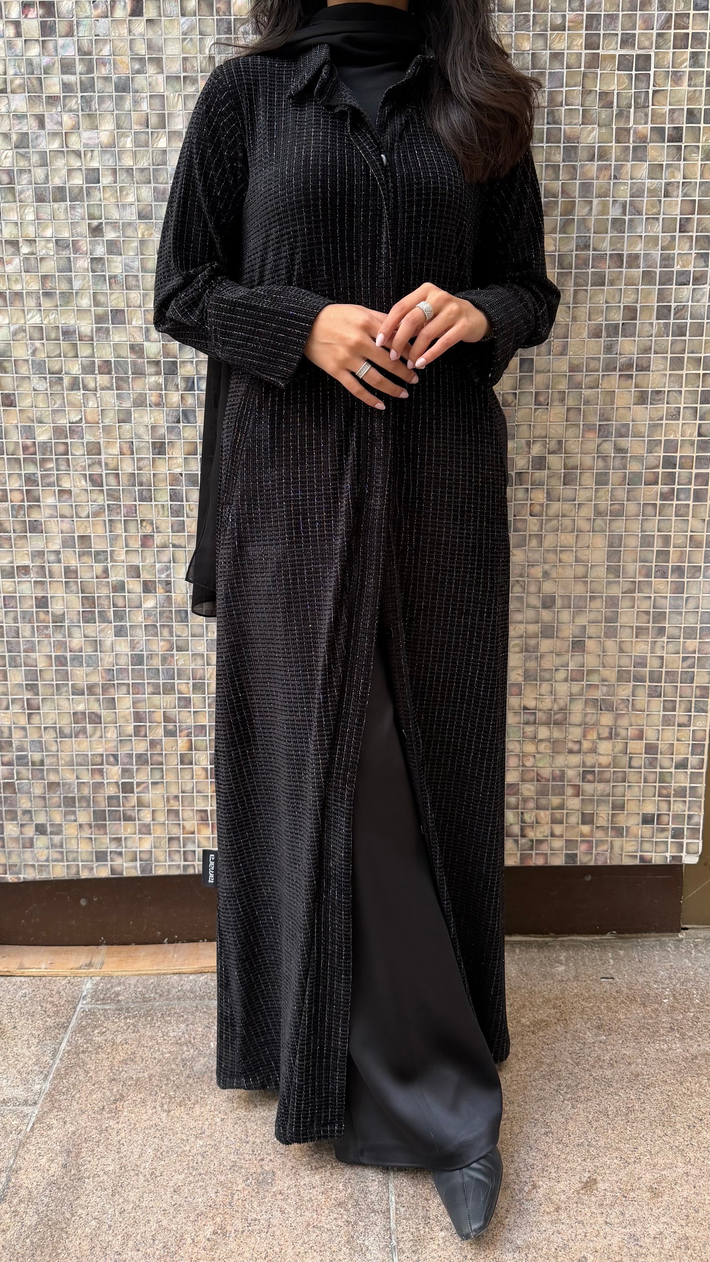 Shinny blouse abaya